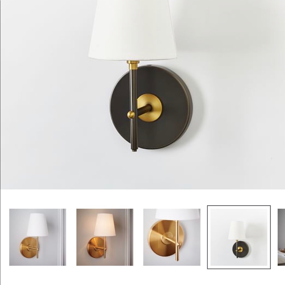 West Elm Arc Mid-Century Sconces set of 2 (new)